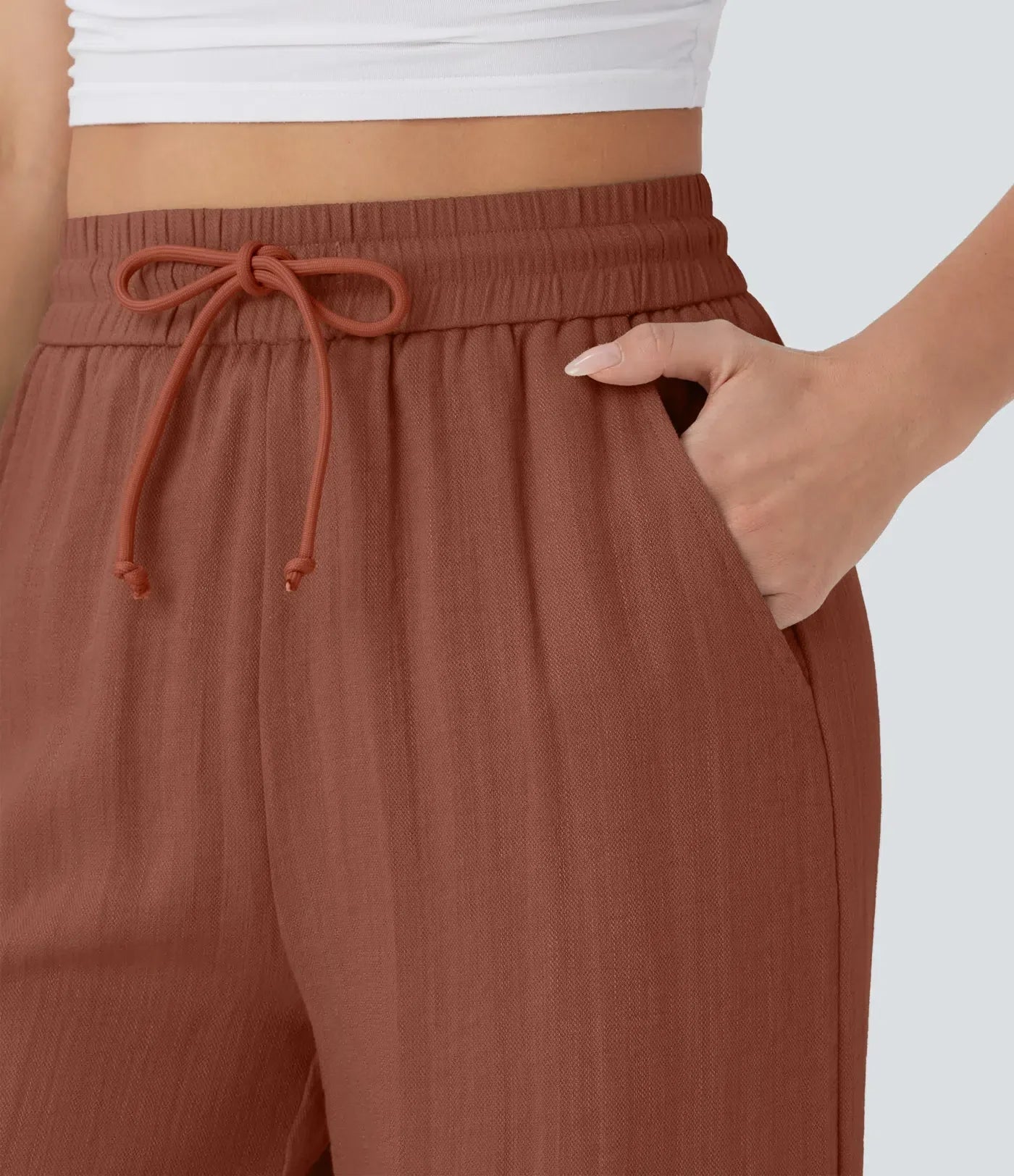 Elegant Linen Wide‑Leg Pants Women Pants