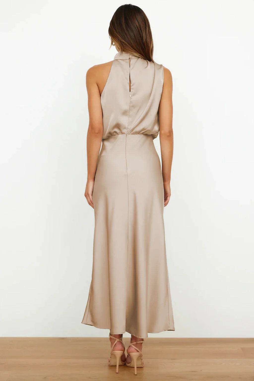 Imelda Satin Halter Evening Dress Dress