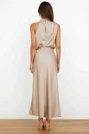 Imelda Satin Halter Evening Dress Dress