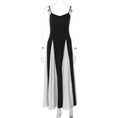 Contrast Splicing Sling Dress