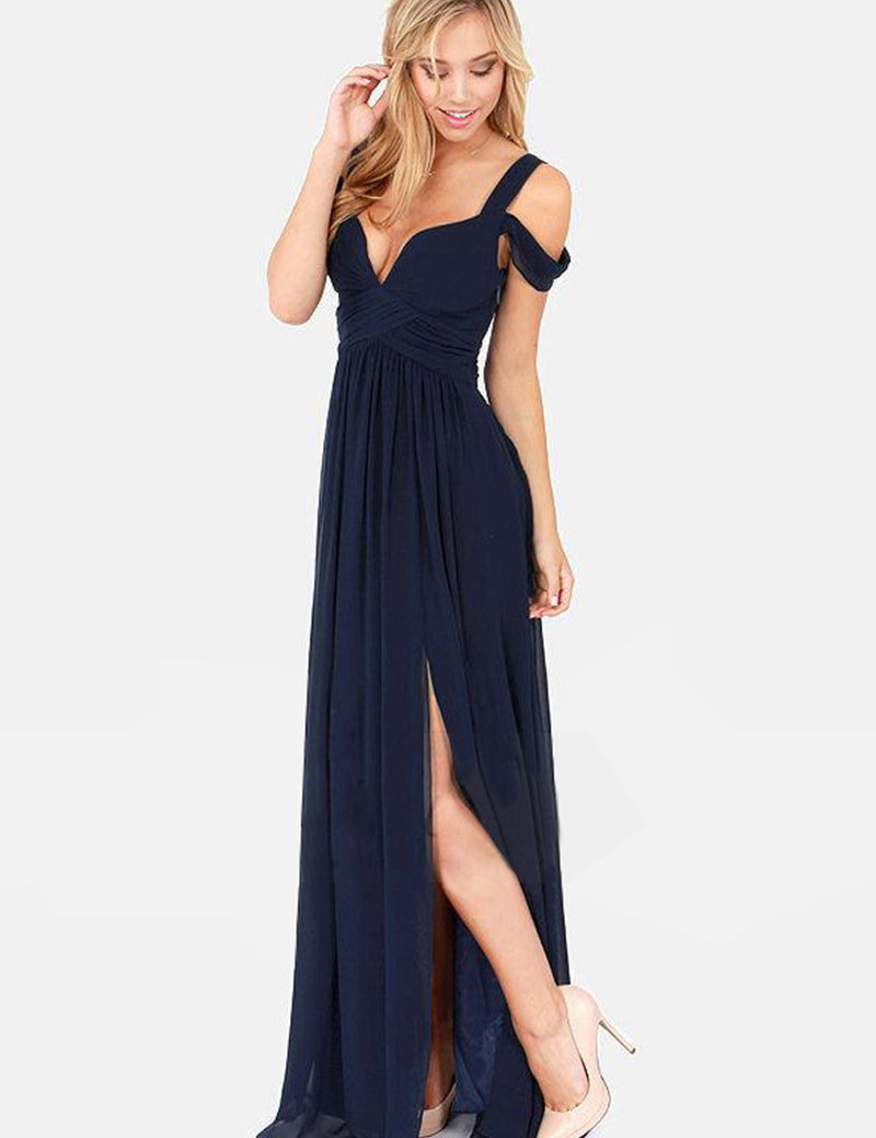 Elegant Greek Goddess Pleated Maxi Dress Dresses