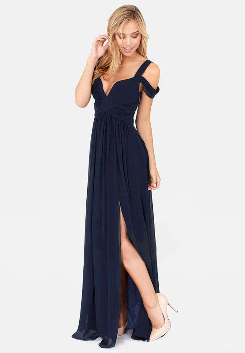 Elegant Greek Goddess Pleated Maxi Dress Dresses