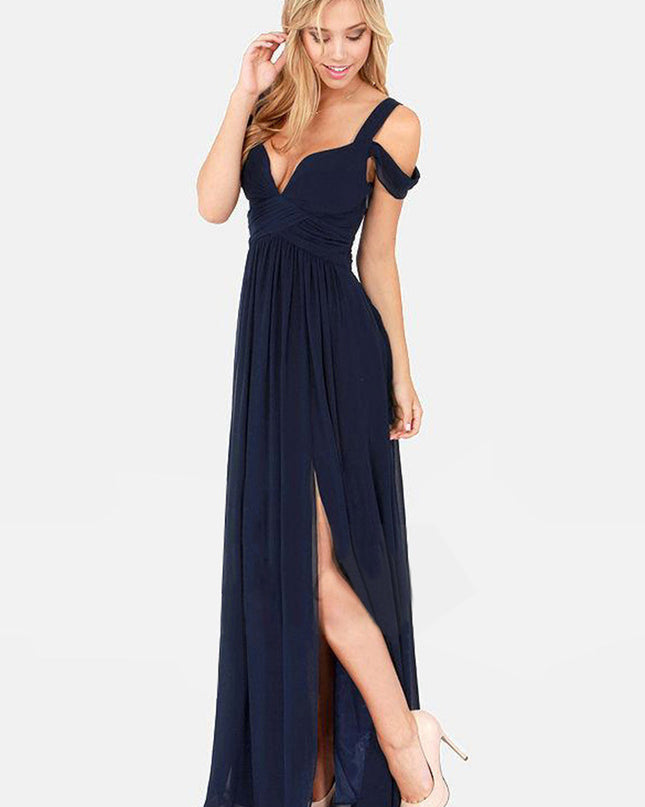 Elegant Greek Goddess Pleated Maxi Dress Dresses