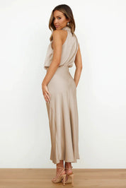 Imelda Satin Halter Evening Dress Dress