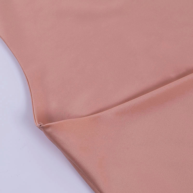 Satin V-Neck Backless Mini Dress Dresses