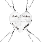 Family Heart Puzzle Necklace Silver 4 Necklace