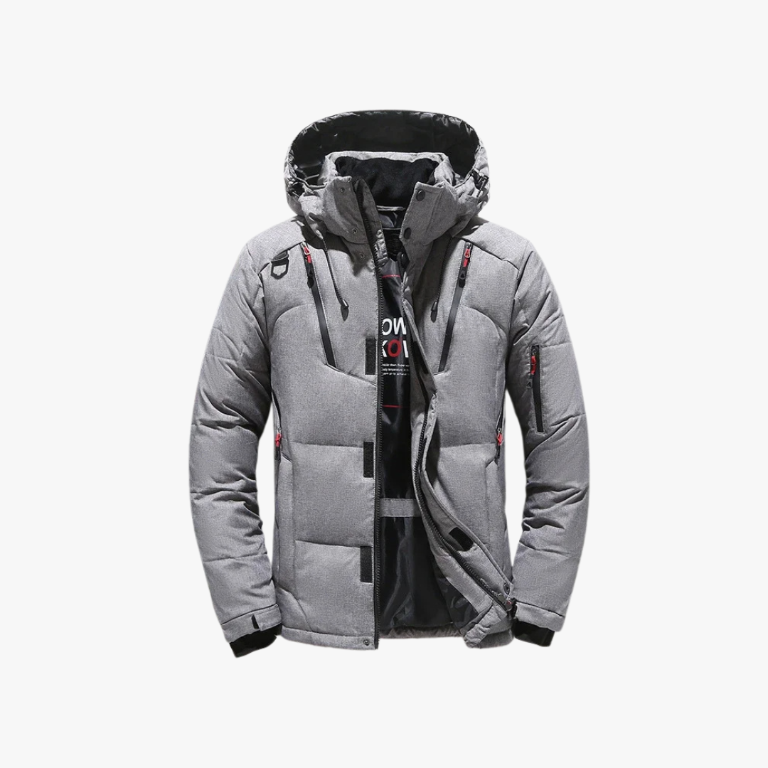 Windproof Winter Jacket Gray Winter Jacket