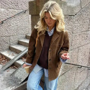 Women Vintage Suede Jackets Jacket