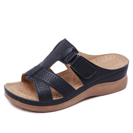 Leather Orthopedic Sandals Dark Blue Orthopedic Sandals