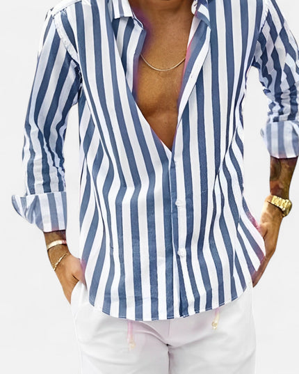 The Vittorio Striped Summer Shirt Blue Shirts