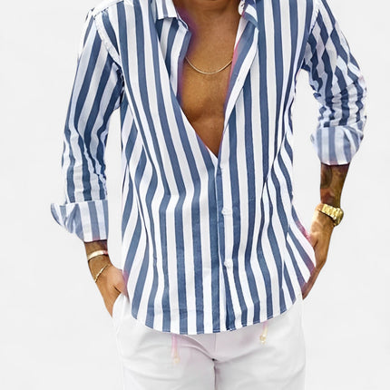 The Vittorio Striped Summer Shirt Blue Shirts