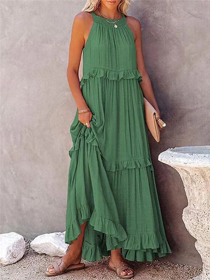 Classic Summer Maxi Dress Green Dresses
