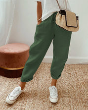 Bali - Elegant Cotton Pants Green Pants