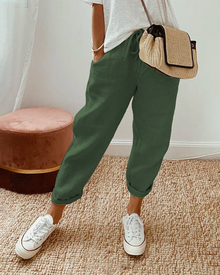 Bali - Elegant Cotton Pants Green Pants