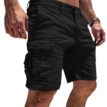 Men's Cargo Short Pants Made from High-Quality Cotton Black Men Shorts