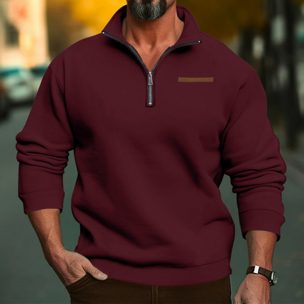 Winter Fleece Half-Zip Pullover Bordeaux Sweaters
