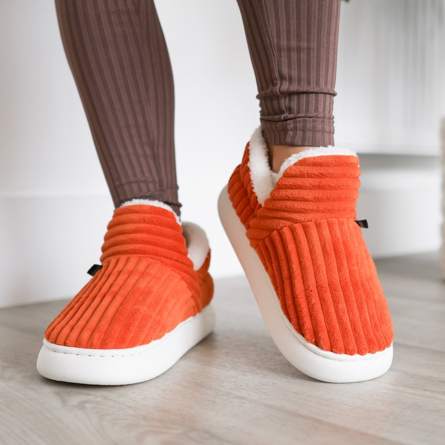 The Original Cozy Fuzzy Slippers Orange Slippers
