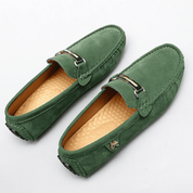 Flynn | Luxury suede loafers Green shoes