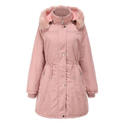 Hooded Fleece Coat Pink