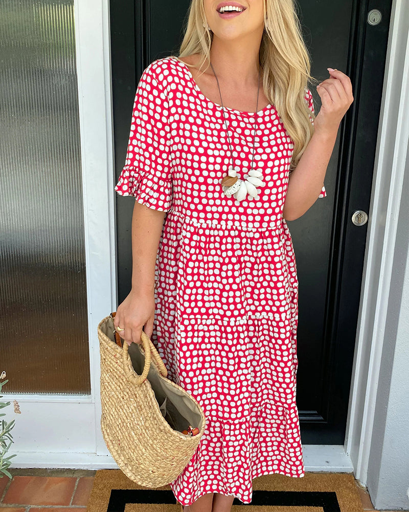 Alexia - Round neck Midi Dress Dresses