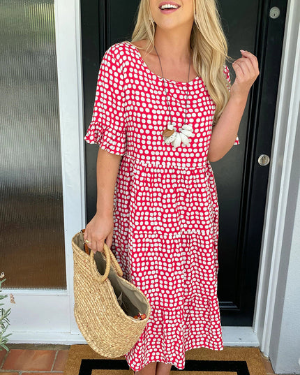 Alexia - Round neck Midi Dress Dresses