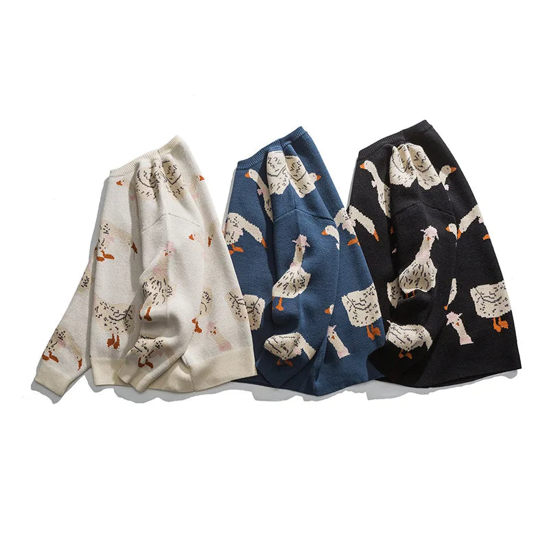 Cozy Goose Print Sweater Sweaters