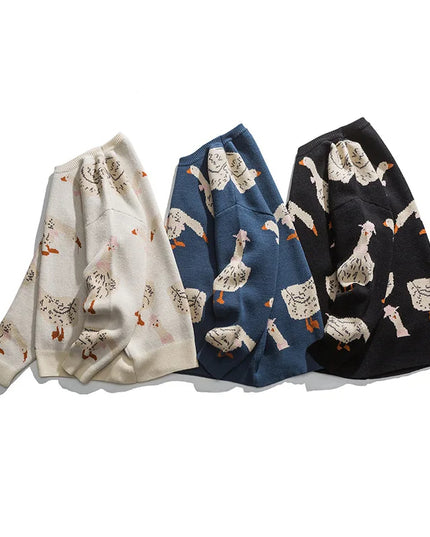 Cozy Goose Print Sweater Sweaters