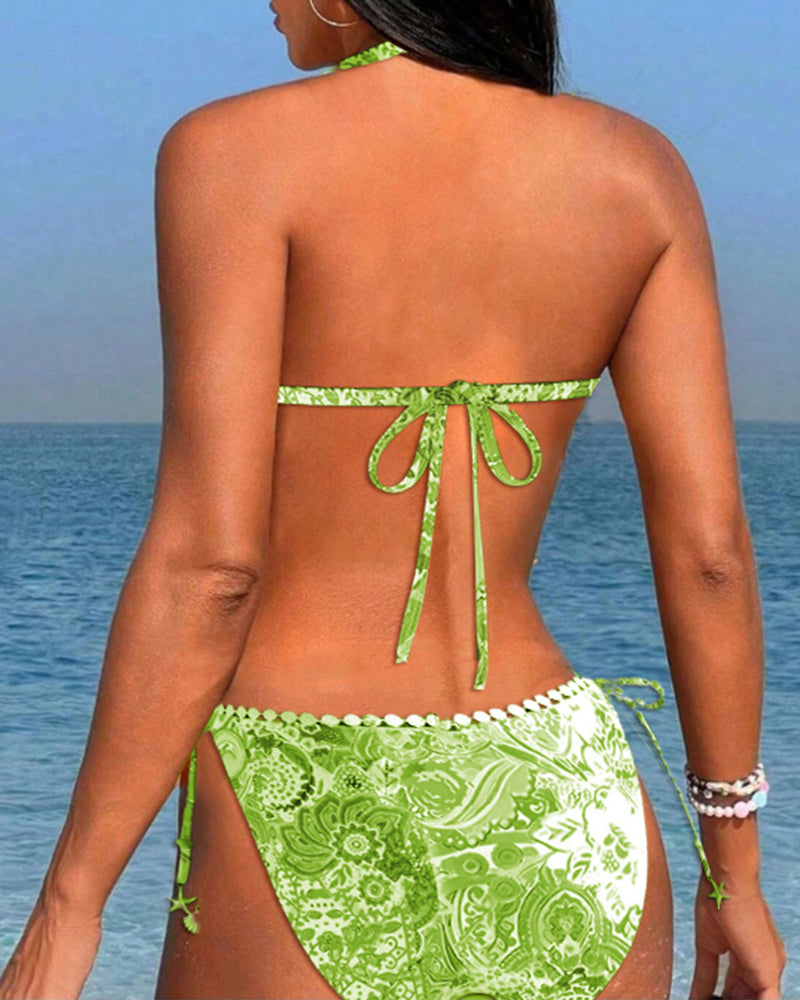 Amara | Colourful Patchwork Triangle Bikini Set TOP