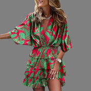 Mara | Mini Ruffle Dress Green Dresses