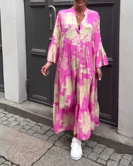 Nerina | Stylish Floral Maxi Dress Pink Dresses