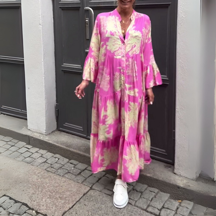 Nerina | Stylish Floral Maxi Dress Pink Dresses