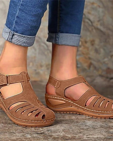 Woman Summer Vintage Orthopedic PU Leather Sandals Shoes & Sandals