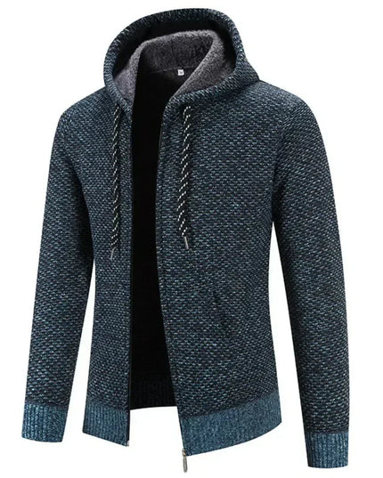 Micky | Zipper Sweater With Hood Blue