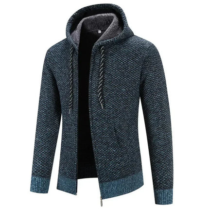 Micky | Zipper Sweater With Hood Blue