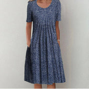 Harper | Elegant Dress Blue Polka Dot Dresses