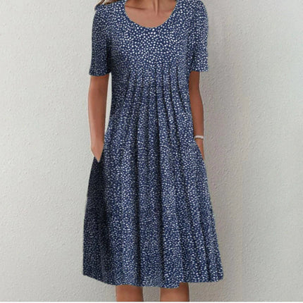 Harper | Elegant Dress Blue Polka Dot Dresses