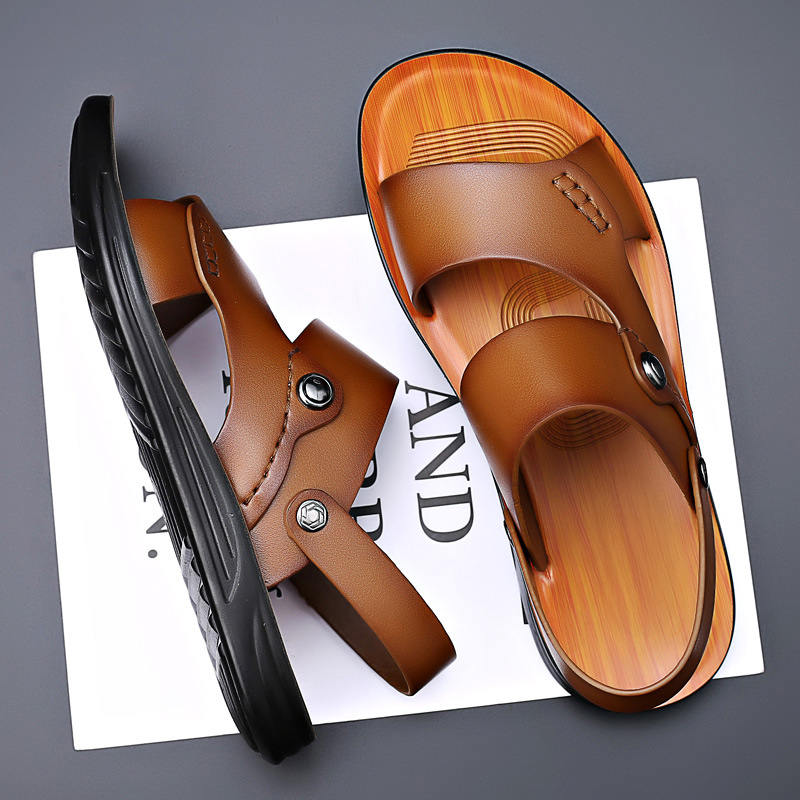 Marlow™ Leather Block-Heel Slide Sandals Sandals
