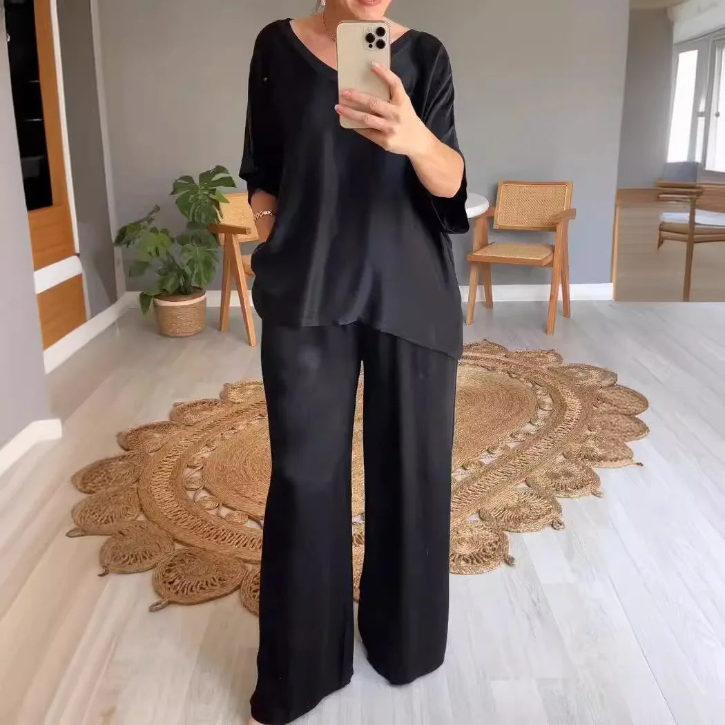Summer Short-sleeved T-shirt Two-piece Set For Women Outfit Sets