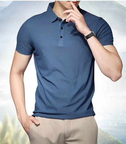 Men's Cooling Performance Polo Shirt Blue T-Shirts