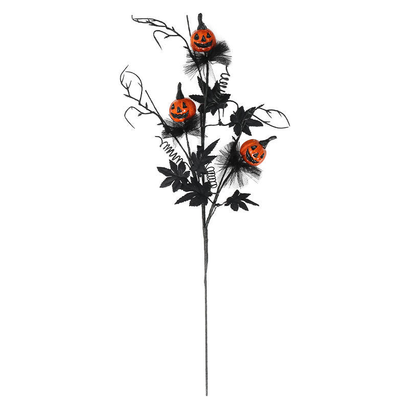 Gothic Black Pumpkin Twig Bouquet Decor Halloween Decorations