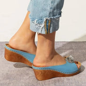 Lila - Orthopedic Flower Strap Leather Sandals Sandals