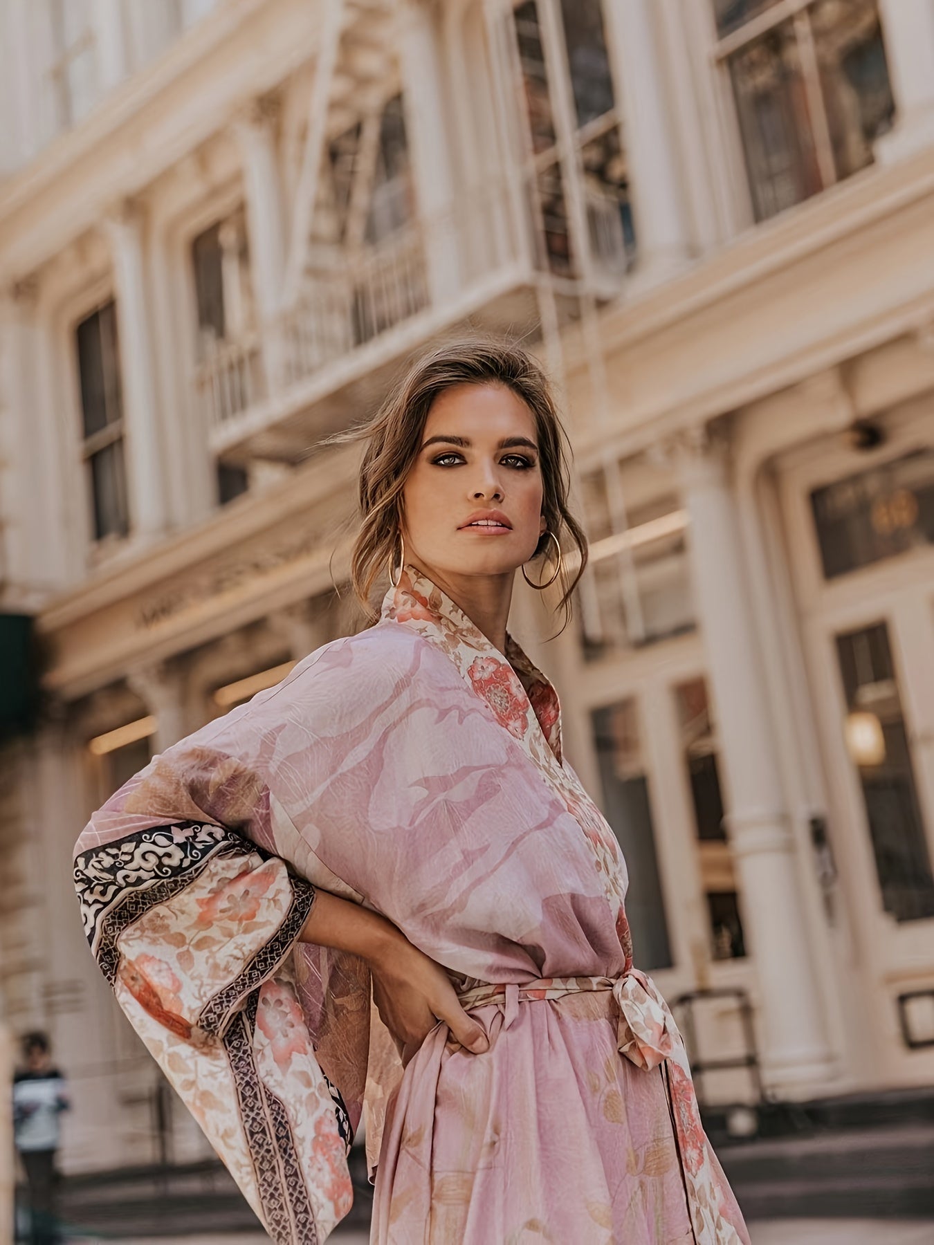Elegant Long Floral Kimono Robe for Women Dresses