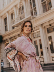 Elegant Long Floral Kimono Robe for Women Dresses