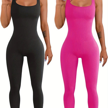 Women's Suspender Tank Top & Tights Set Black pink Women's Tops