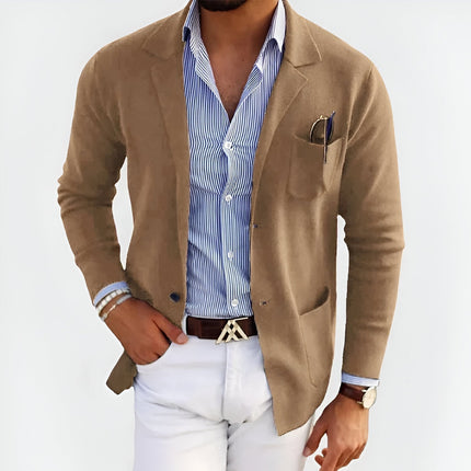 Breathable Summer Knit Blazer Beige Blazer