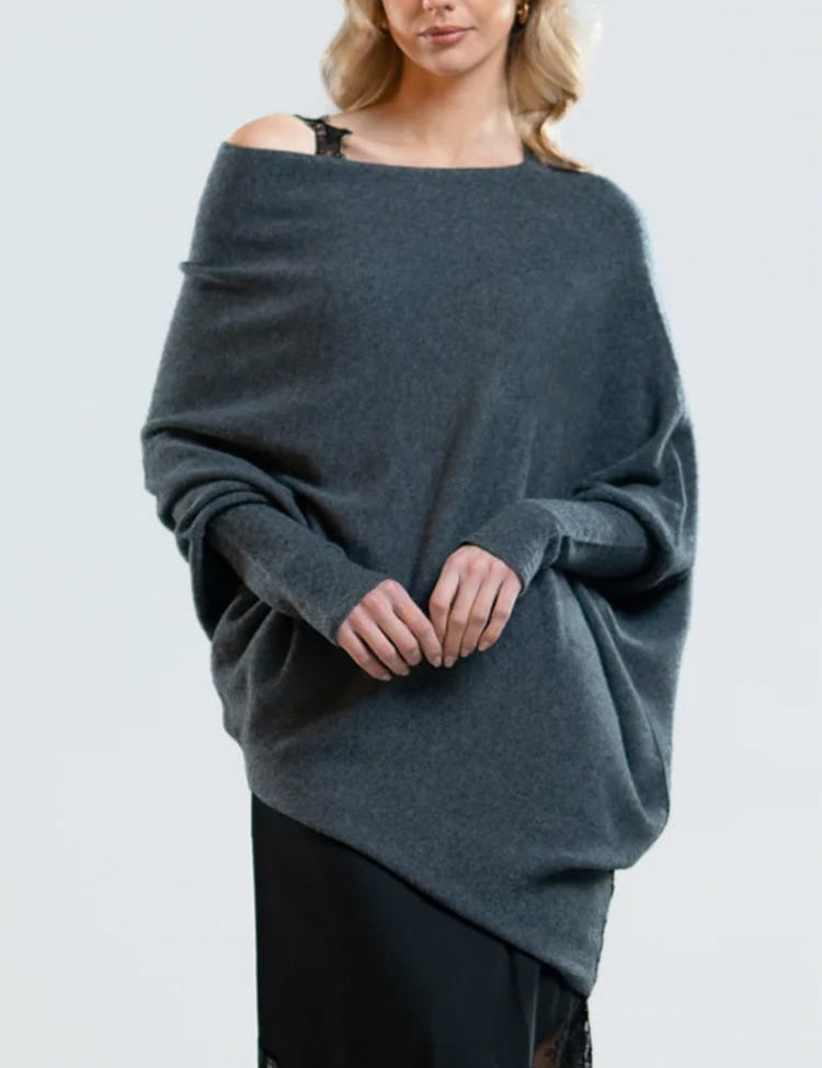 Women's Elegant Cashmere Sweater Dark grey Sweater