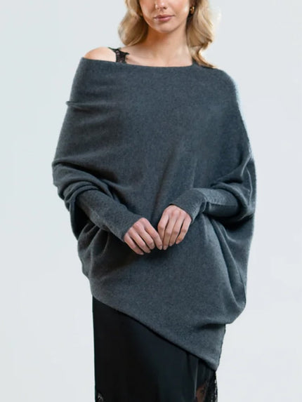 Women's Elegant Cashmere Sweater Dark grey Sweater