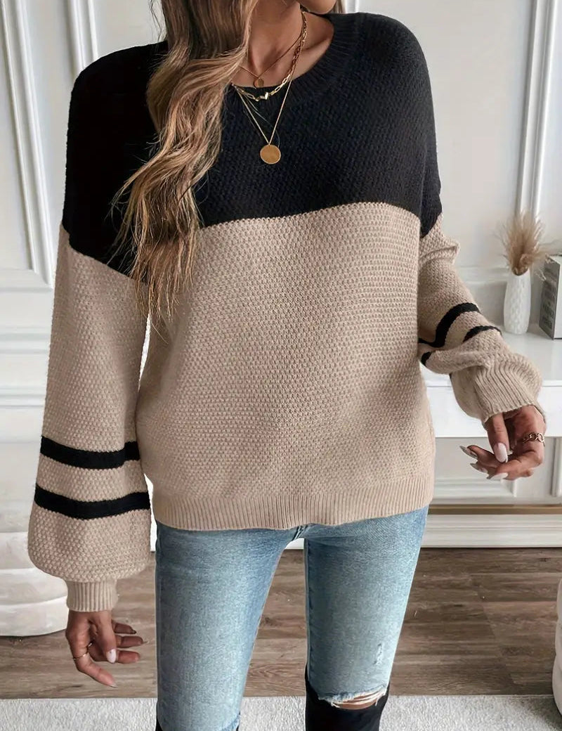 Alenna Sweater | Bold Colorblock Comfort Woman, Sweaters