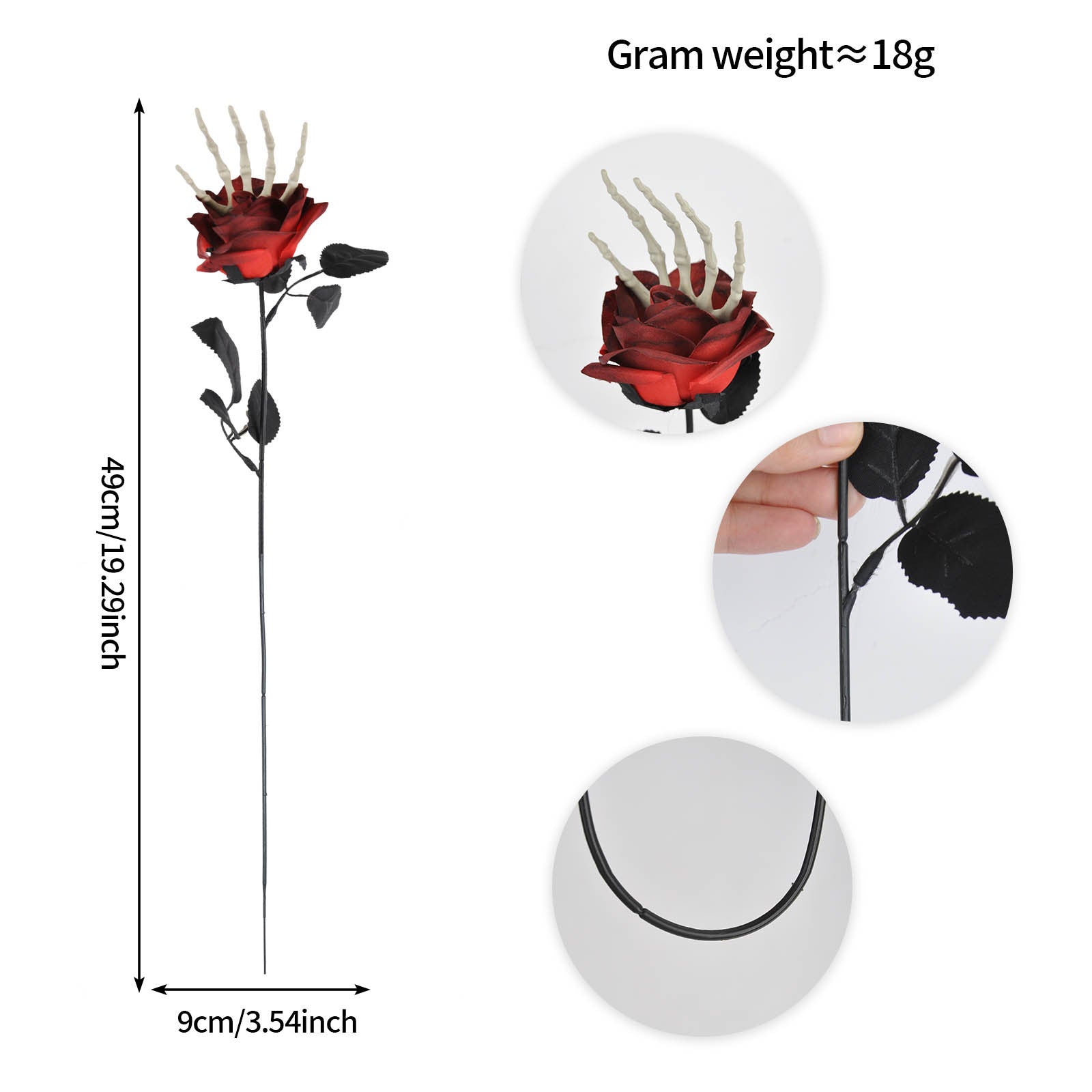 Skull Rose Hand Halloween Ornament Red Halloween Decorations