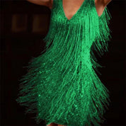LookHot - V-Neck Slip Dress Green kleid